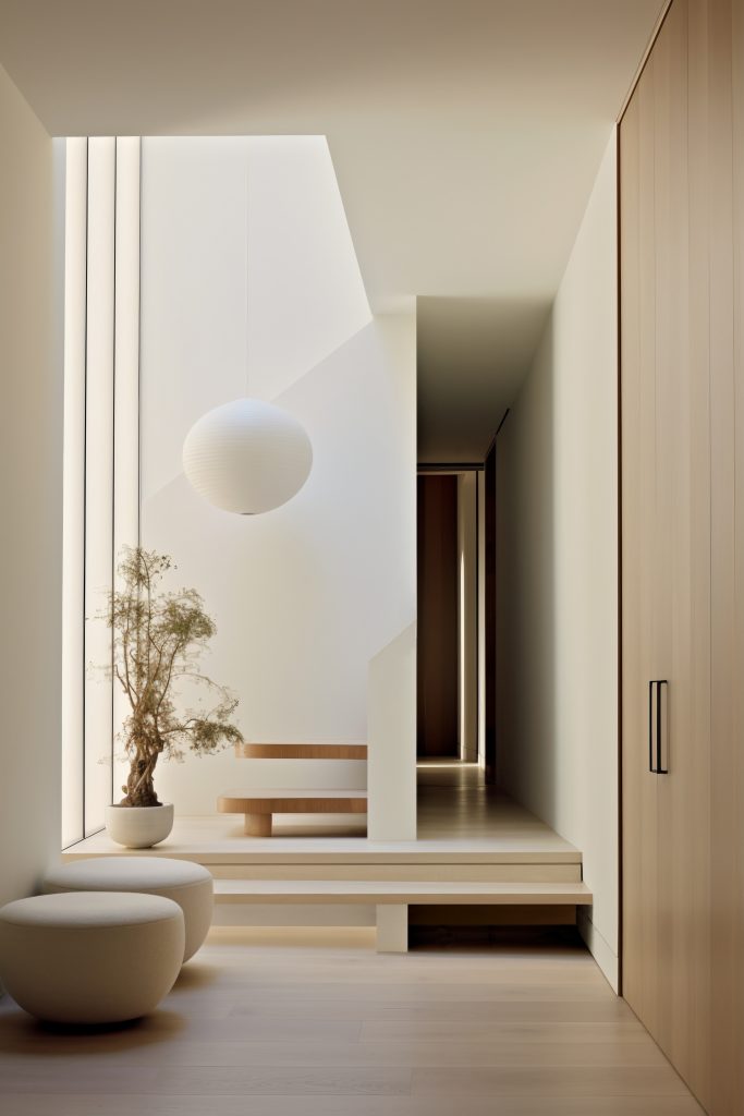 modern styled small entryway